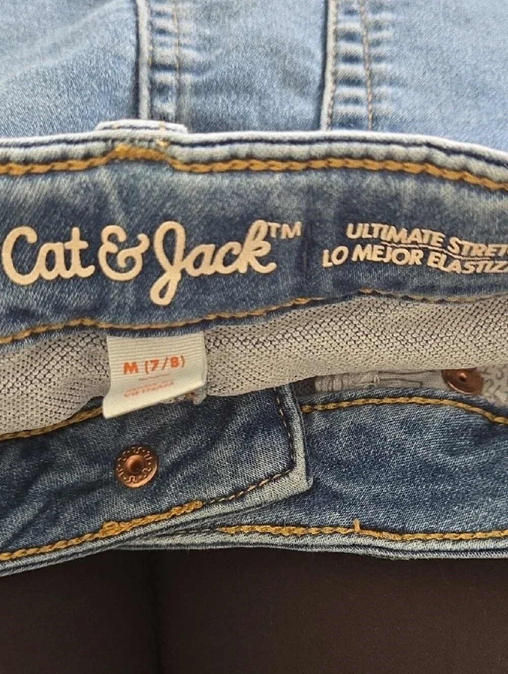 Cat & Jack Snap Fly Button-Front Ultimate Stretch Denim Mini Skirt - Blue